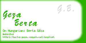 geza berta business card
